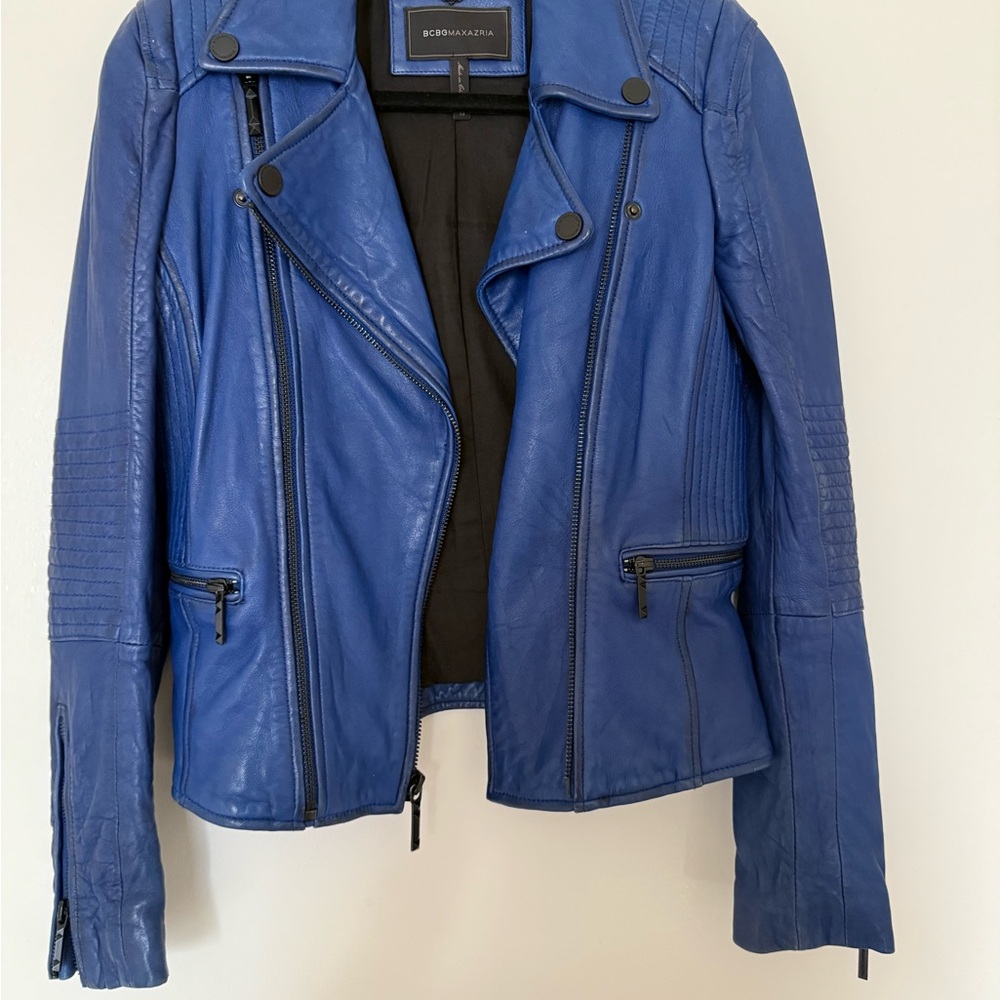 BCBGMaxAzria Royal Blue Leather Jacket